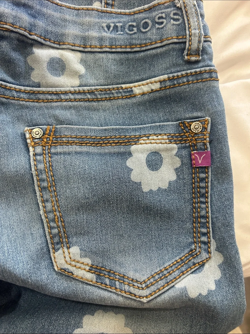 VIGOSS Y2K Vibes Daisy Flower Skinny Jeans
